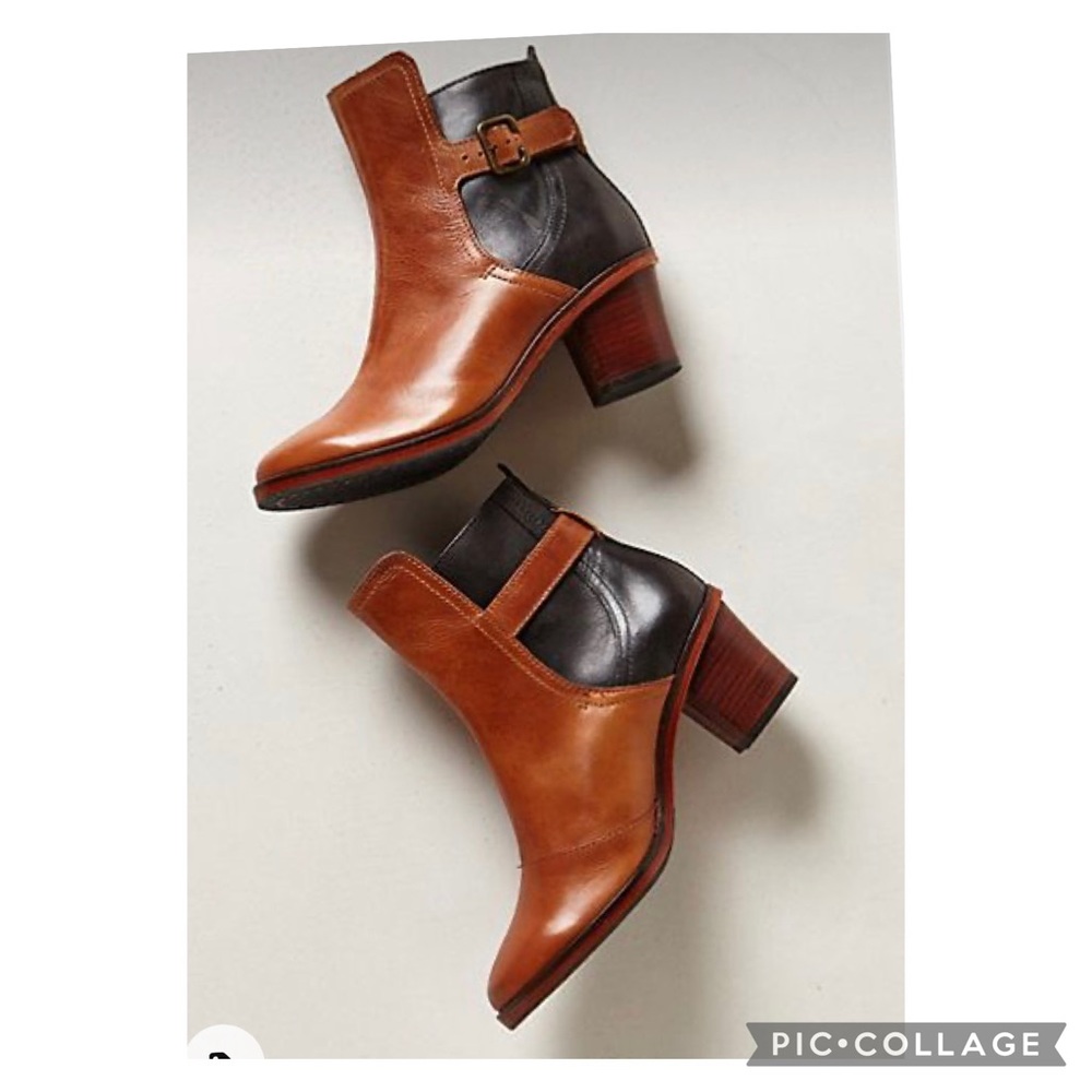 Anthropologie J Shoes Hardwick Booties black brown